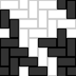 Mosaic black and white tiles