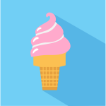Pink ice cream icon