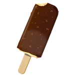 Photorealistic vector illustration of a chocolate ice-cream on a stick