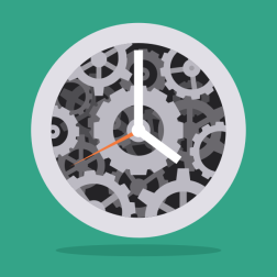 Clock With Complex Internal Gears