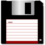 Vector drawing of 3.5 inch floppy disk