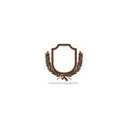 Emblem with laurel leaves vector image