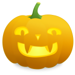Yellow smiling pumpkin vector image