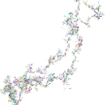 Japan splatter outline map