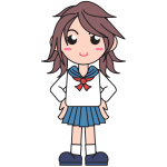 Japanese school girl vector image