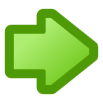 Green arrow pointing right vector illustration