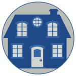Blue house vector image