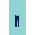 Vector clip art of simple jeans on torquoise background