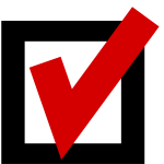 Ticked yes voting sign vector drawing