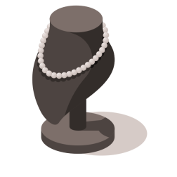 Pearl Necklace on Display Bust