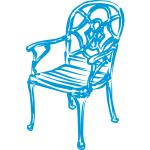 slim blue chair