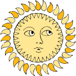 Fiery Sun Icon Vector Graphics Free SVG