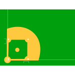 Vector illustration of a baseball diamond