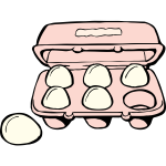 Carton of 6 eggs vector clip art