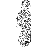 Vector clip art of staring geisha