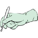 Gloved hand with scalpel vector