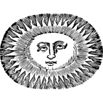 Oval-shaped sun vector illustration