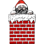 Santa in a chimney vector