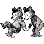 Vector image of startled bears