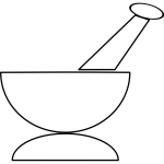 Mortar and pestle vector silhouette