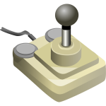 Beige and gray video game joystick vector illustration