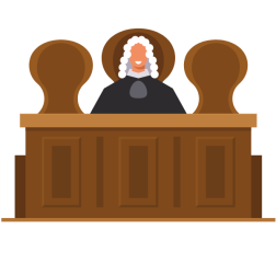 Judge in the courthouse