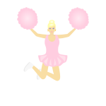 Vector illustration of dancing cheerleader girl