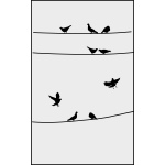 Pigeons on wires clip art