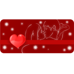 Kissing couple vector drawing
