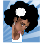 Vector clip art of black woman with an Afro hairstyle