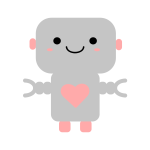 Kawaii robot with heart