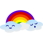 Cute clouds with rainbow vector image