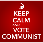 Keep calm and vote communist sign vector image