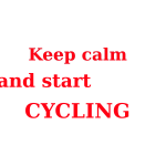 Keep calm & start cycling red and white sign vector graphics