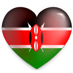 Kenyan flag heart vector image