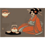 kimono lady tea
