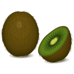 Kiwi fruit and half