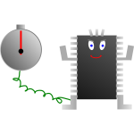 Computer processor clock vector image