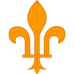 Vector illustration of orange fleur-de-lis