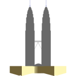 Petronas Twin Towers silhouette vector drawing