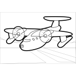 Outline vector drawing of propeller airplane
