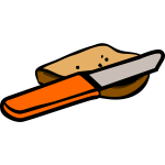 Knife and piece of bread