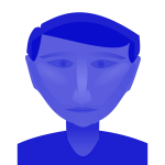 Blue male's head