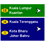 Malaysian road sign to Kuala Lumpur vector illustration