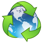 Vector drawing of crystal earth recycle symbol