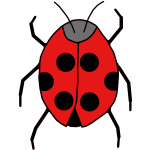 Line art vector illustration of simple ladybag