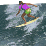 Lady surfing