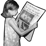 Girl and newspaper