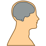 Silhouette of a brain inside a human vector illustration
