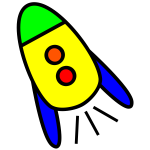 Baby cartoon rocket vector clip art